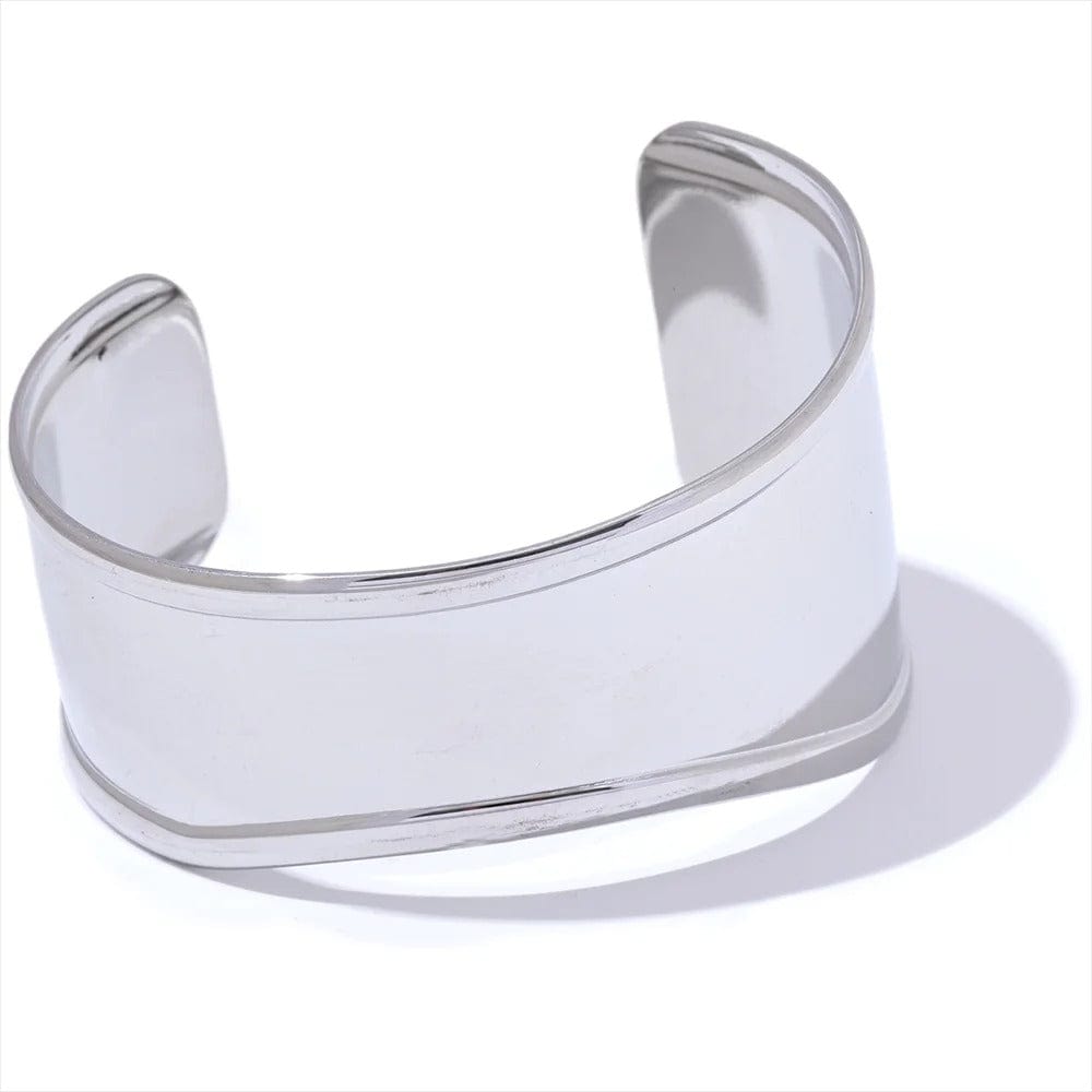 bracelet acier inoxydable femme ajustable Platine