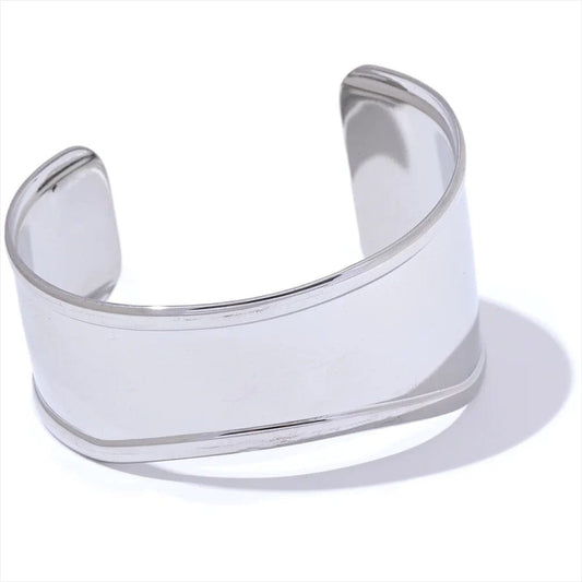 bracelet acier inoxydable femme ajustable Platine
