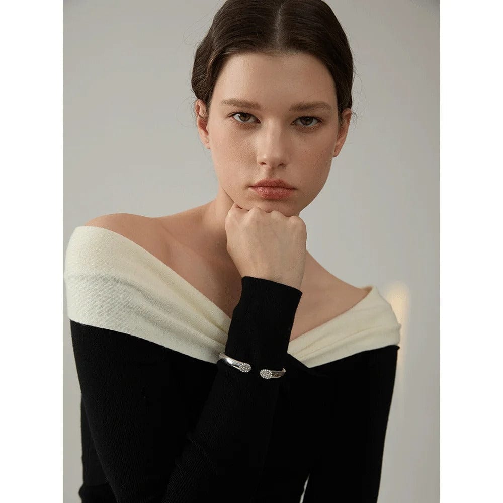 Bracelet acier inoxydable femme cristal.