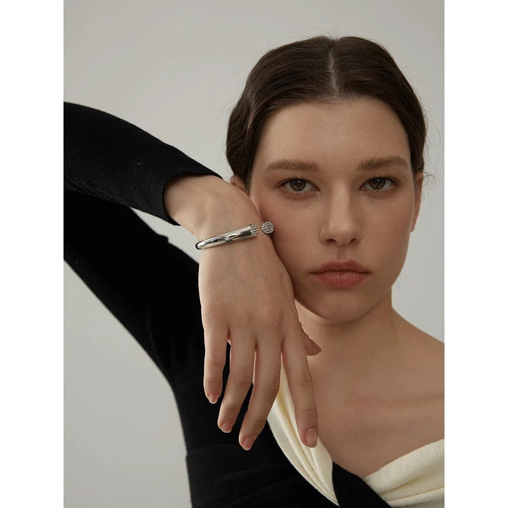 Bracelet acier inoxydable femme cristal.