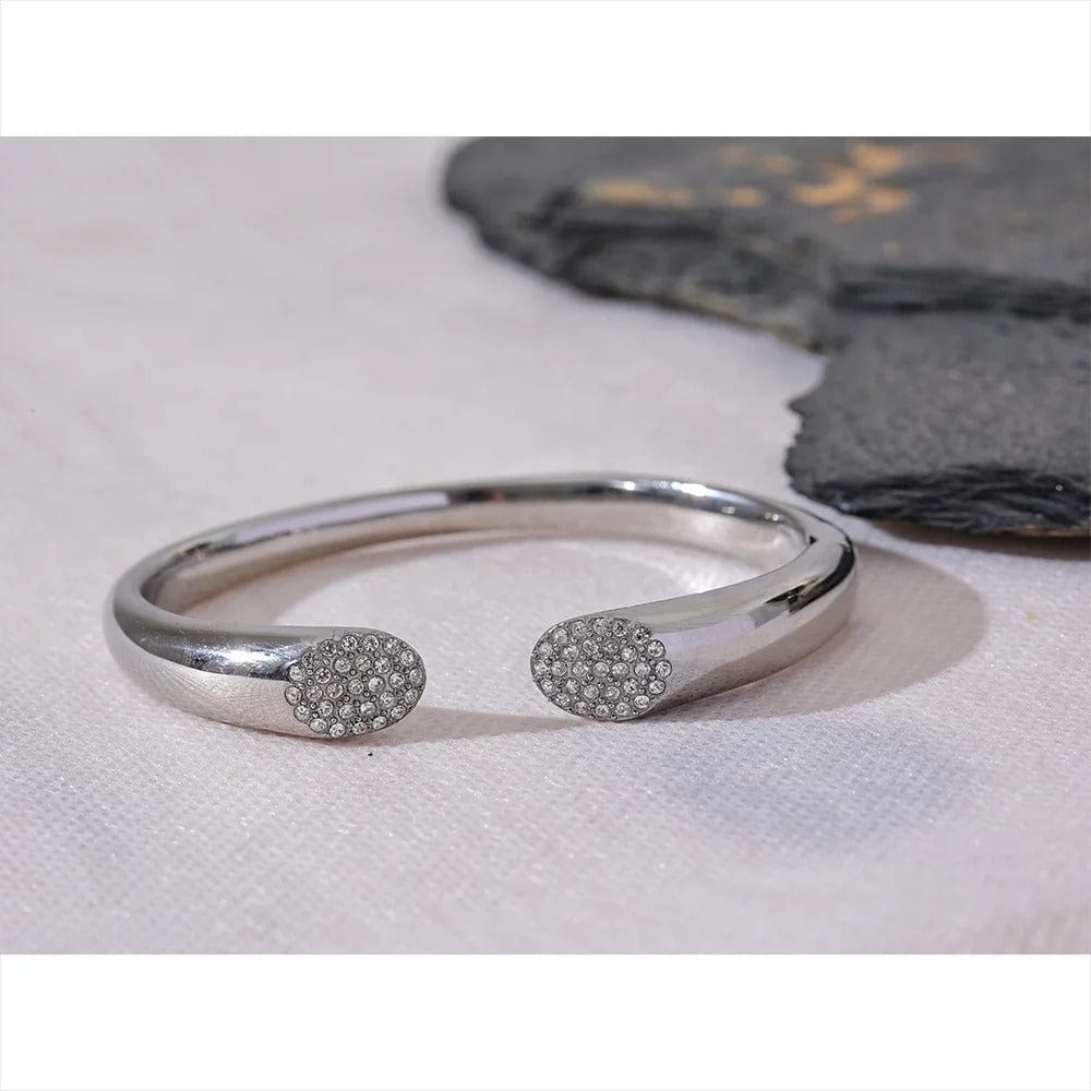 Bracelet acier inoxydable femme cristal.