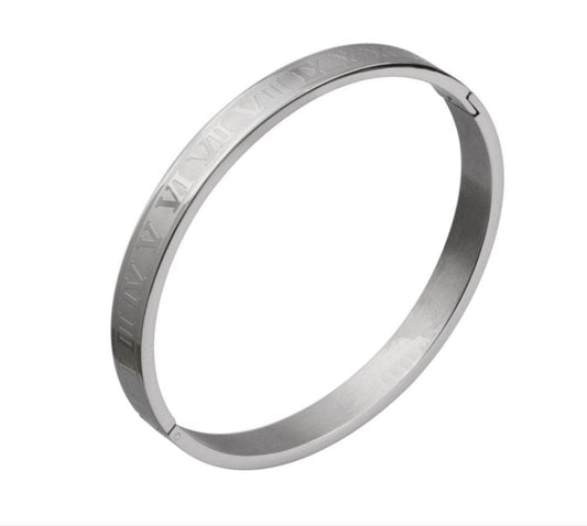 bracelet acier noir homme Argent