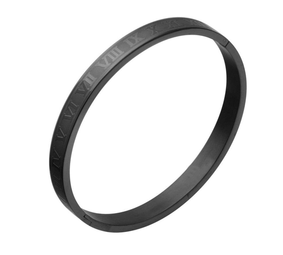 bracelet acier noir homme Noir