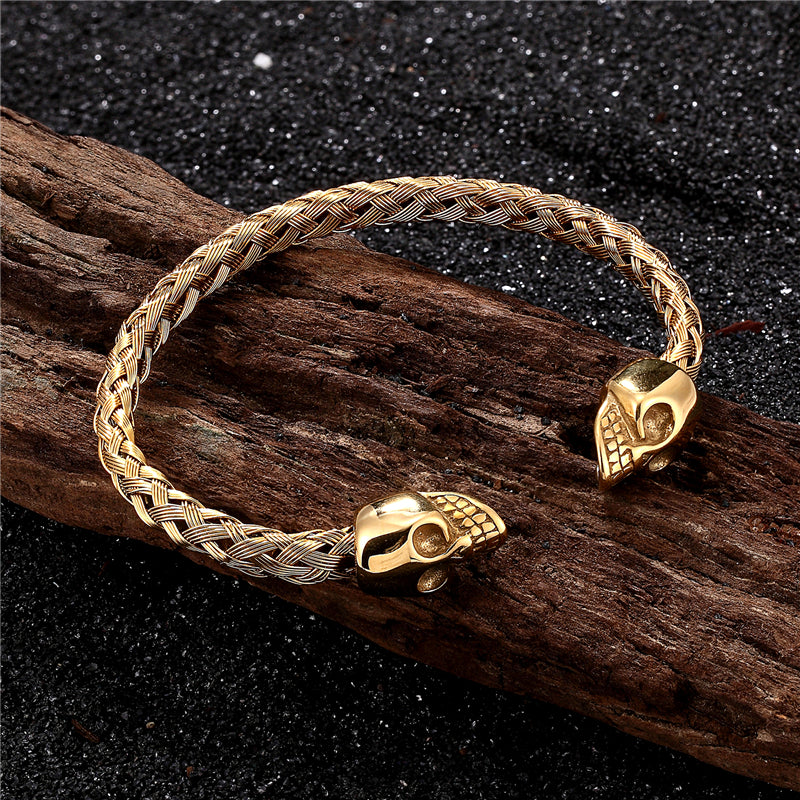 bracelet acier tete de mort