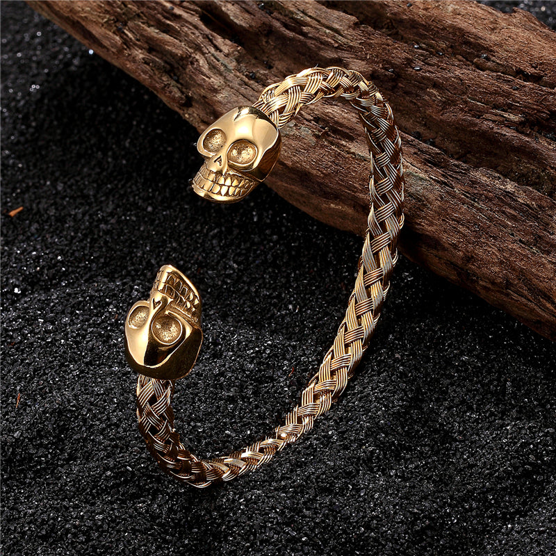 bracelet acier tete de mort