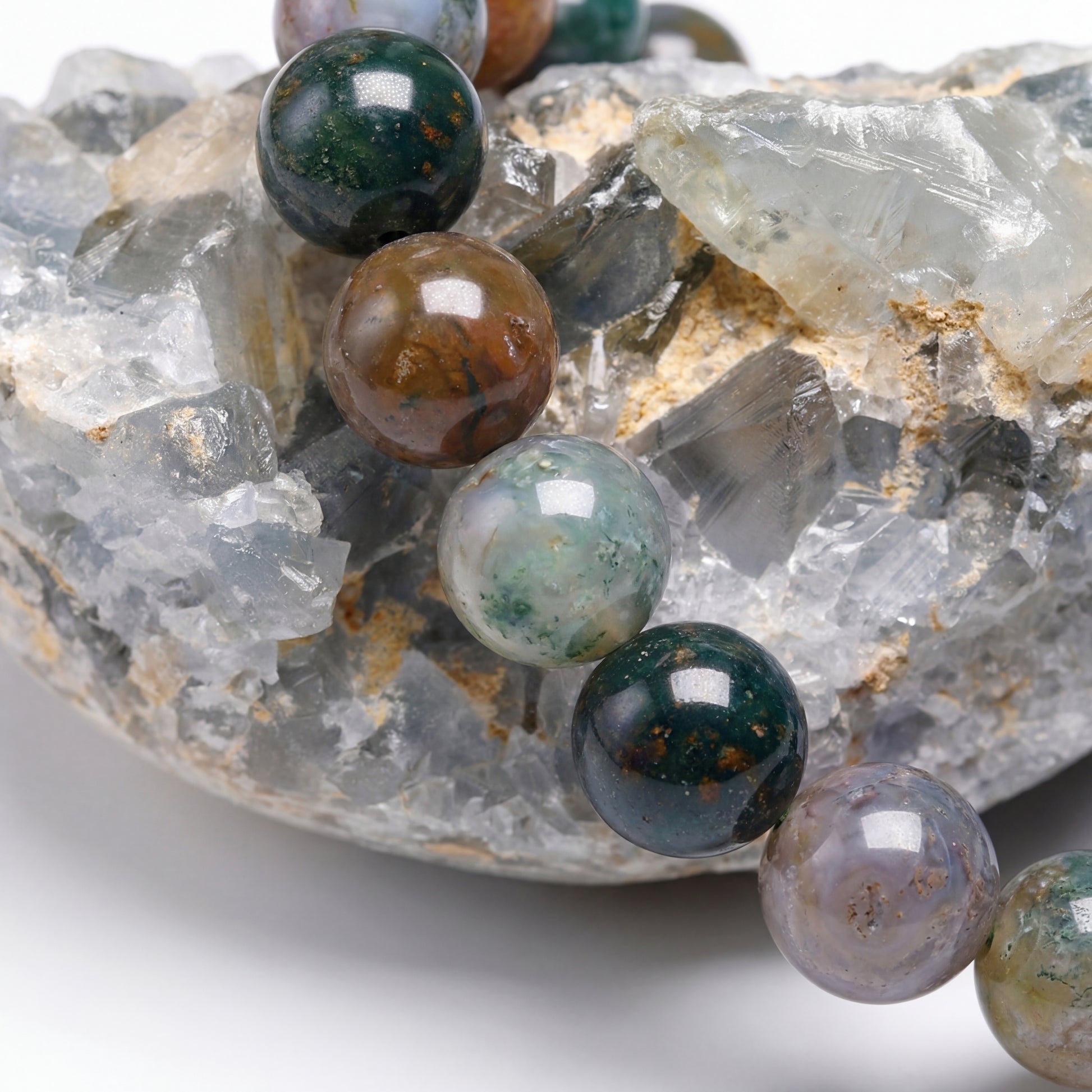 Bracelet Agate Indienne 6/8mm Pierre Naturelle | WristArt