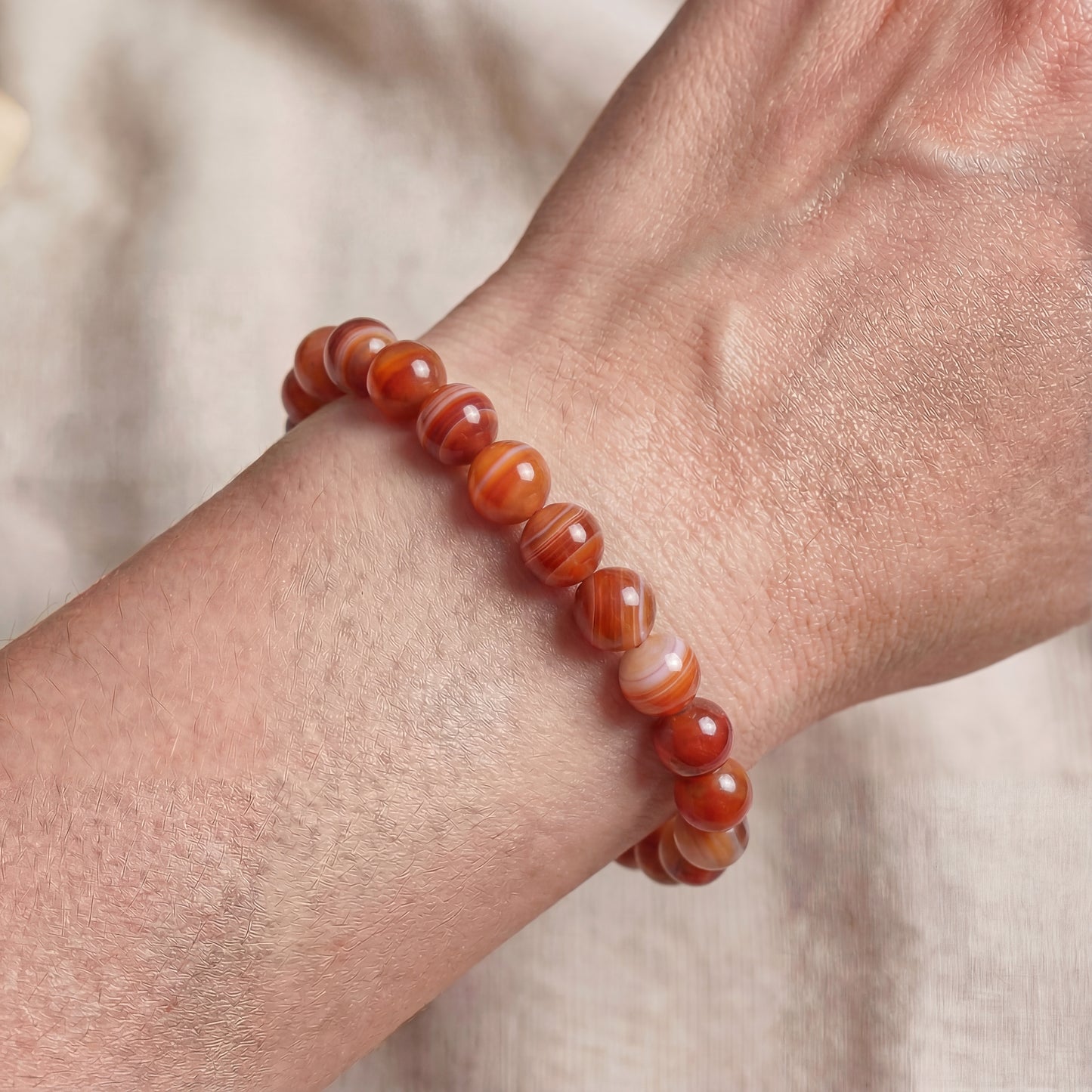 Bracelet Agate Rouge Bandée
