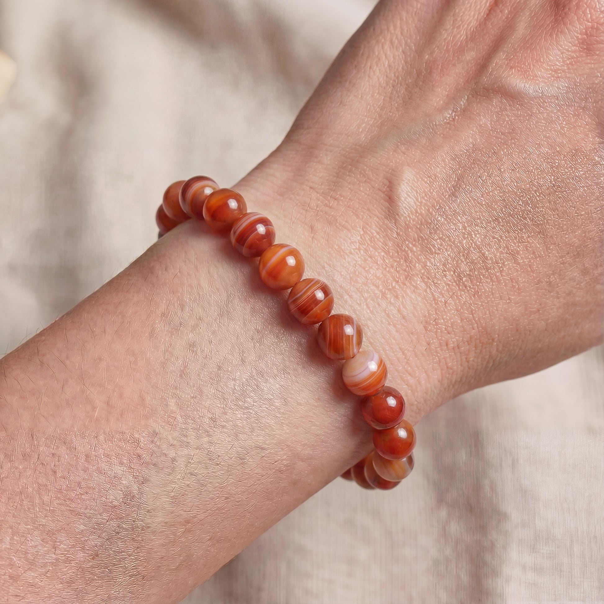 Bracelet Agate Rouge Bandée