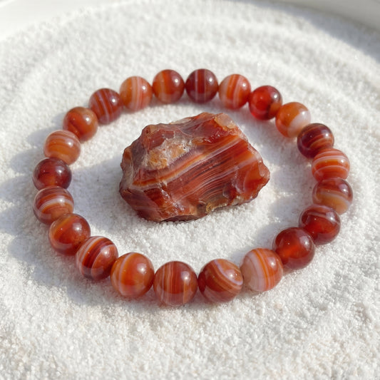 Bracelet Agate Rouge Bandée