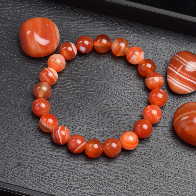Bracelet Agate Rouge Bandée