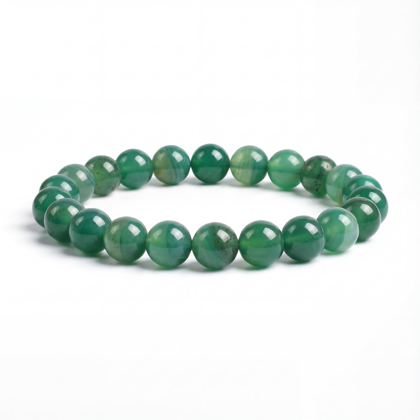 Bracelet Agate Verte 17cm / 6mm
