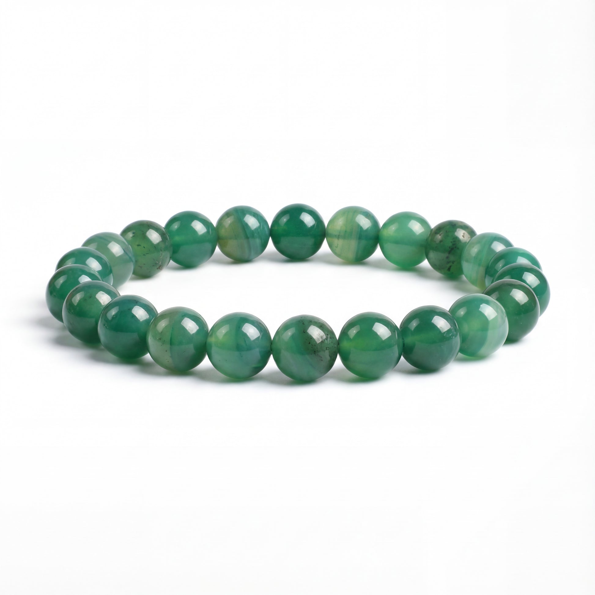 Bracelet Agate Verte 17cm / 6mm