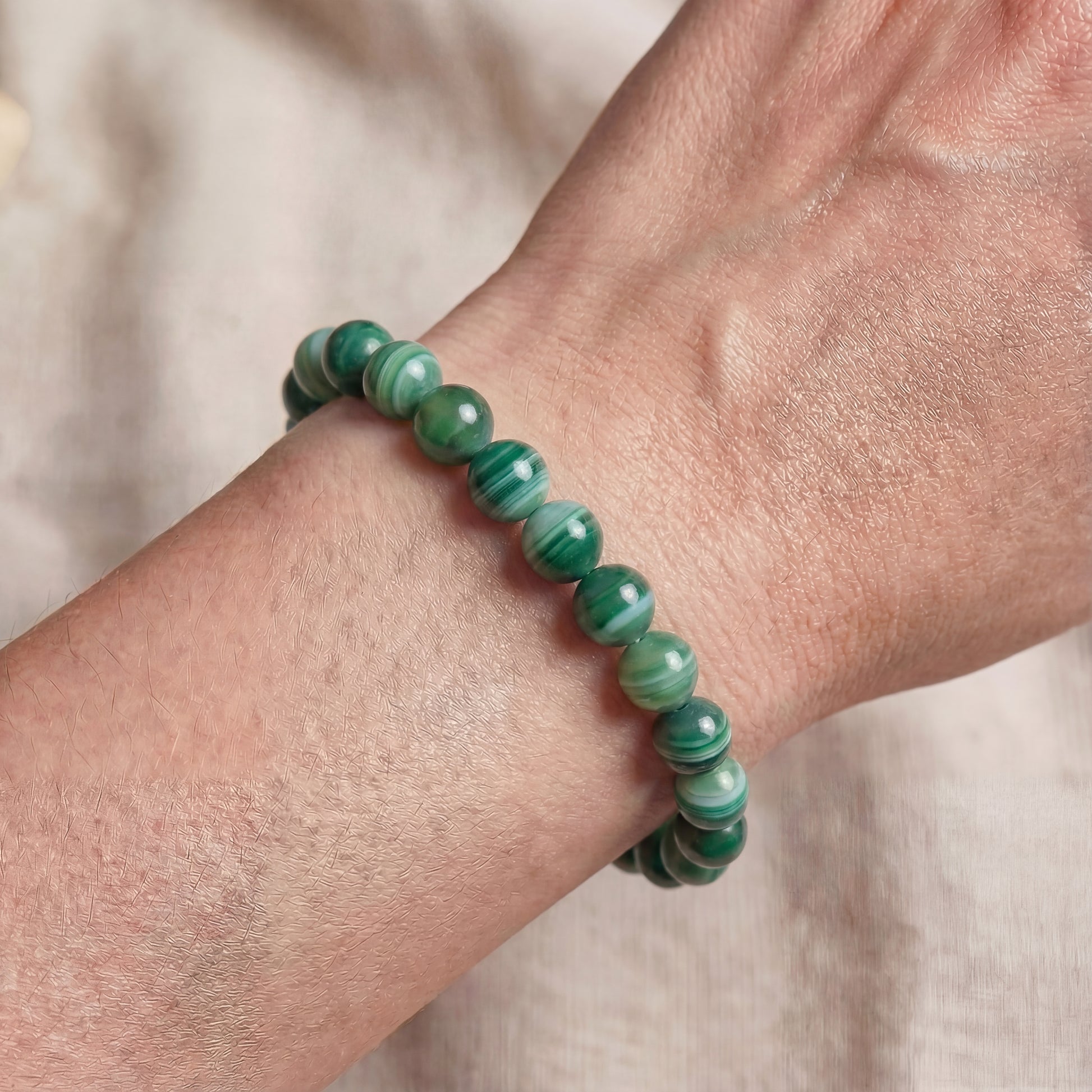 Bracelet Agate Verte Bandée