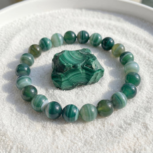 Bracelet Agate Verte Bandée