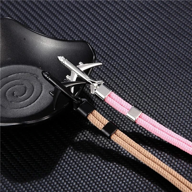 Bracelet Avion Homme – Cordon Résistant, Fermoir Avion Acier, Style Voyage & Aventurier