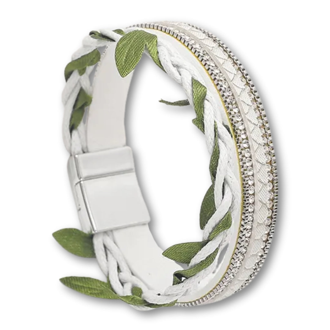 Bracelet bohème chic mariage femme | Élégance raffinée Blanc
