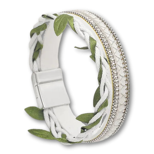 Bracelet bohème chic mariage femme | Élégance raffinée Blanc