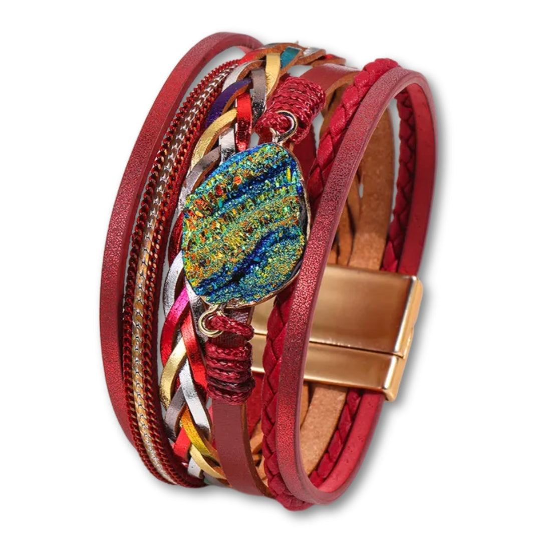 bracelet boheme Rouge