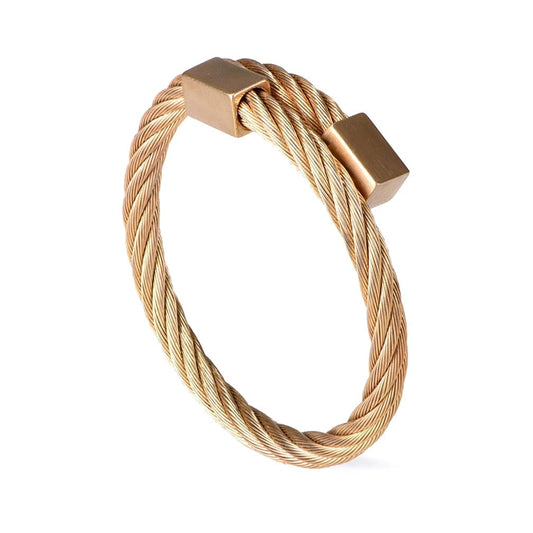 bracelet cable acier homme Or