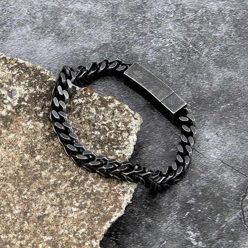 Bracelet chaîne foxtail acier homme vintage | WristArt