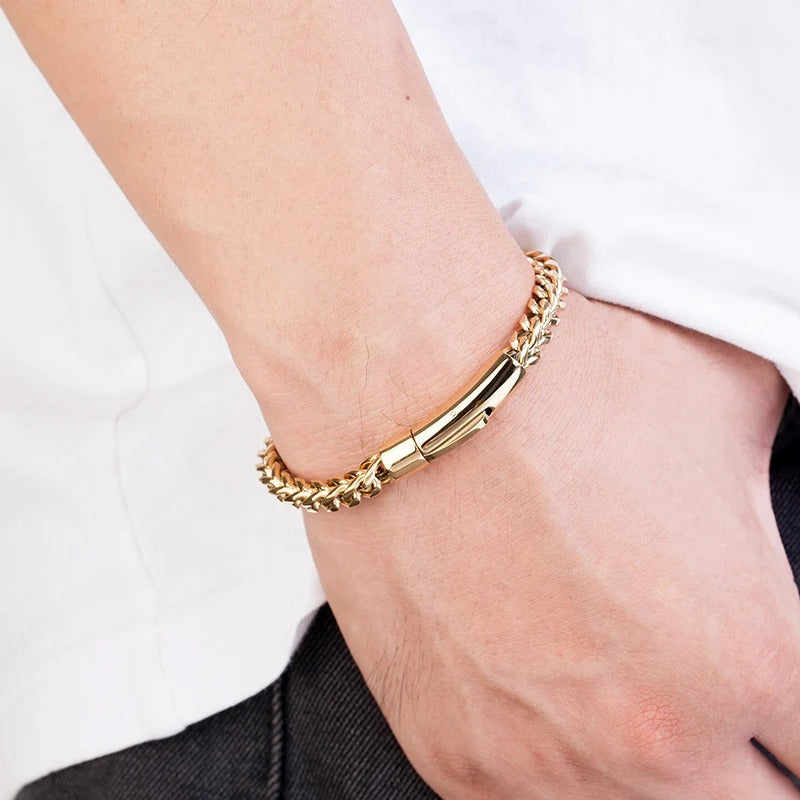 Bracelet chaîne franco acier homme – Style luxe | WristArt