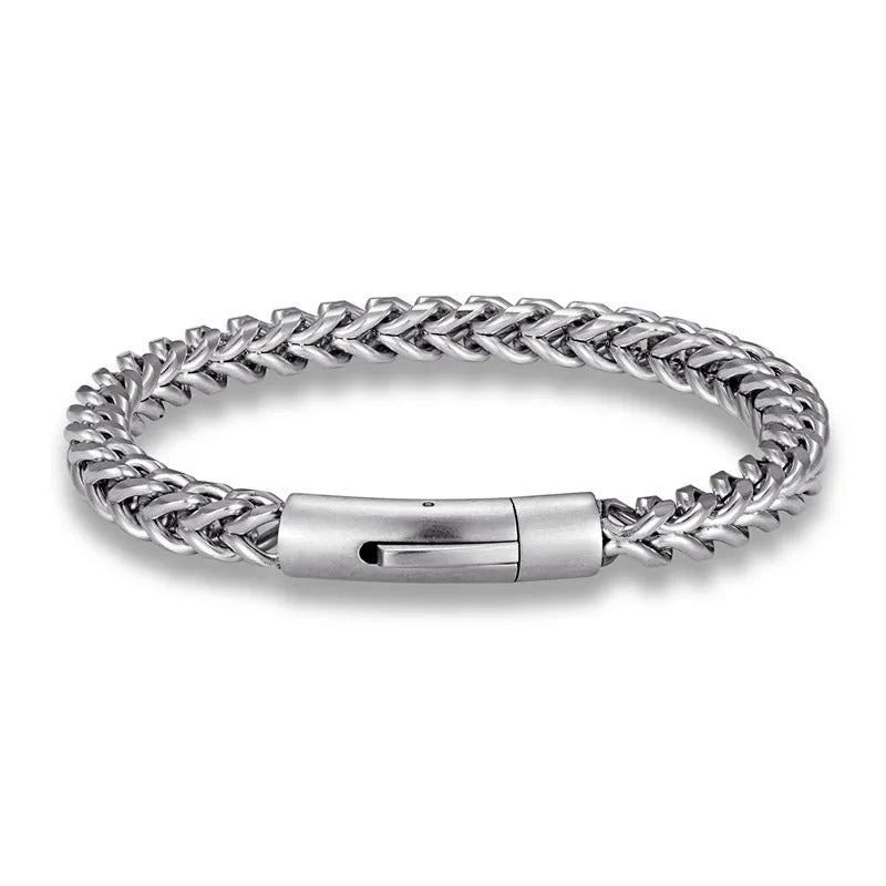 Bracelet chaîne franco acier homme – Style luxe | WristArt Argent / 19 cm