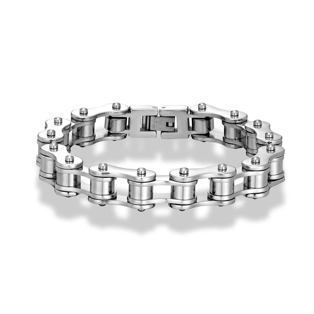 Bracelet chaîne moto acier homme – Roller vintage | WristArt Argent / 19cm