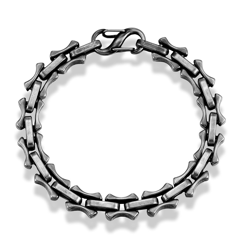 Bracelet chaîne os acier homme punk rock 10mm | WristArt R�tro / 21 cm