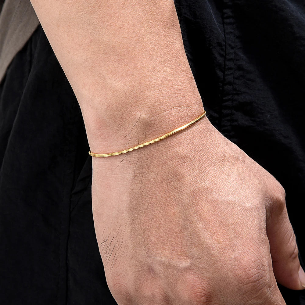 Bracelet chaîne serpent acier homme minimaliste 1,5mm | WristArt