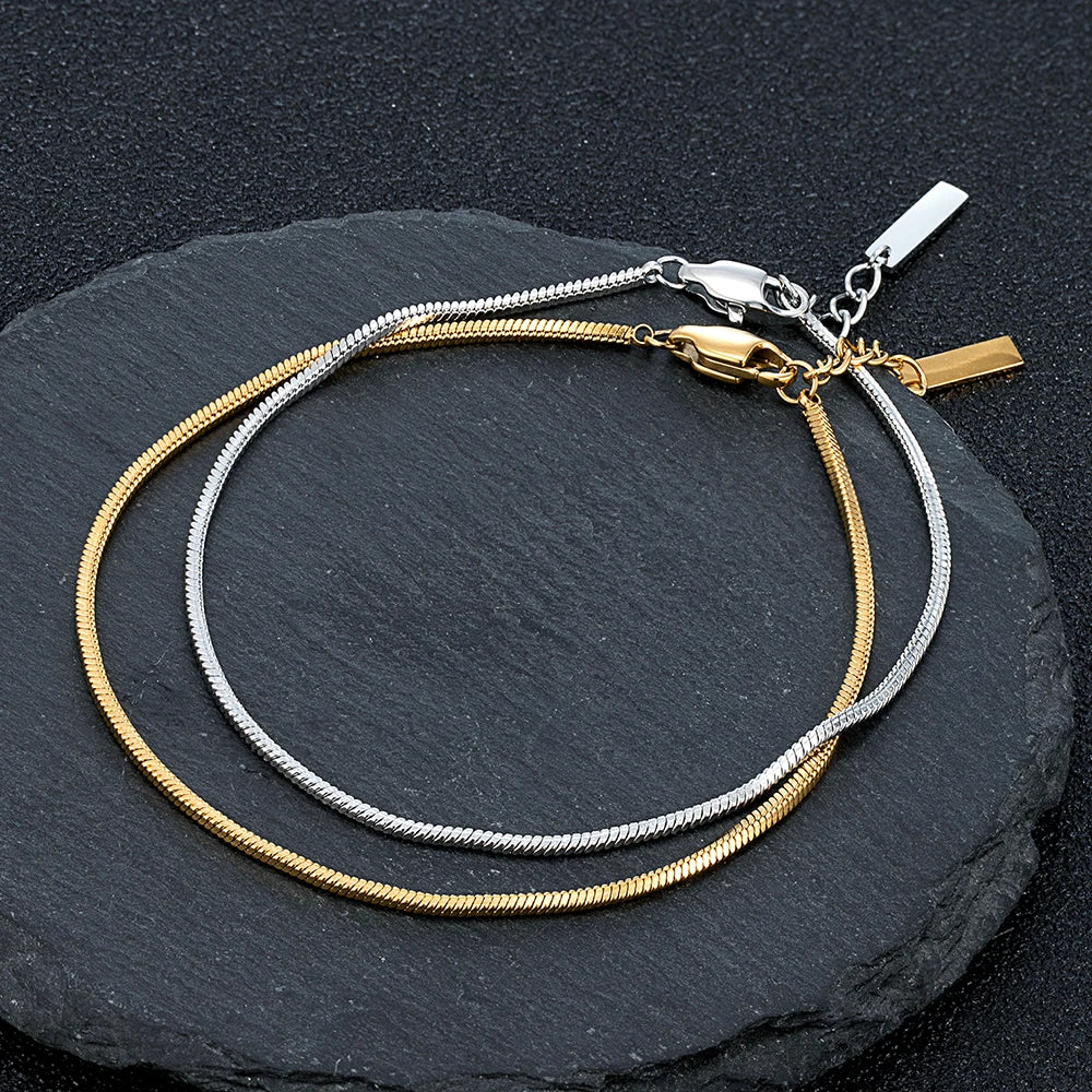 Bracelet chaîne serpent acier homme minimaliste 1,5mm | WristArt