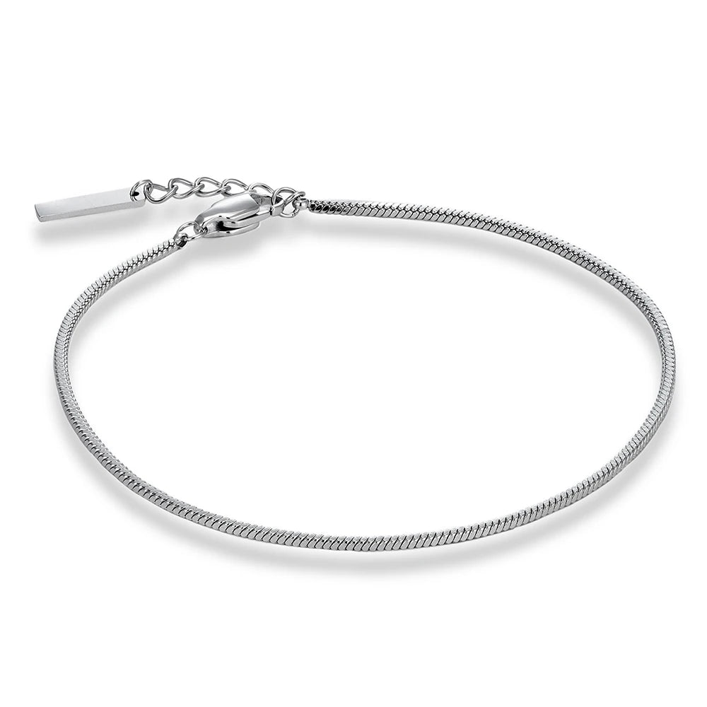 Bracelet chaîne serpent acier homme minimaliste 1,5mm | WristArt Argent / 15 cm