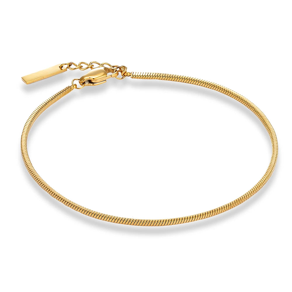Bracelet chaîne serpent acier homme minimaliste 1,5mm | WristArt Or / 18 cm