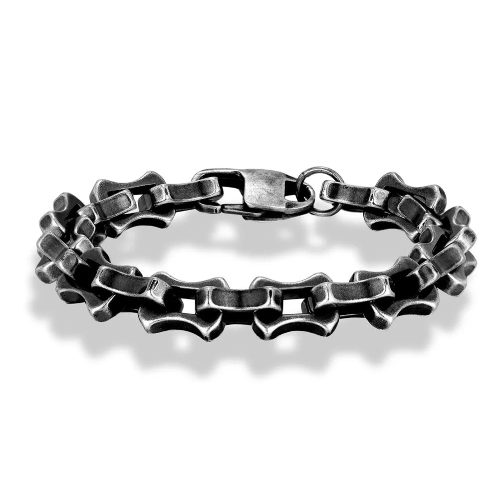 Bracelet chaîne vélo acier homme – Transmission | WristArt Rétro / 23 cm