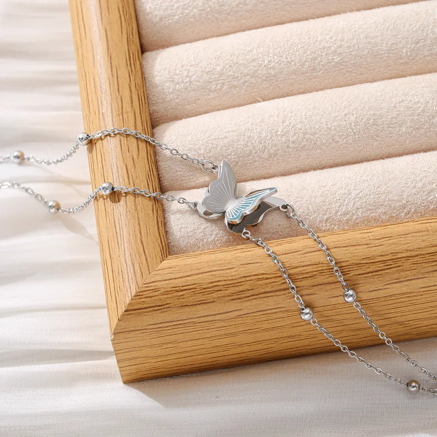 Bracelet Cheville Asymétrique Acier 304 Points Ronds Doré | WristArt