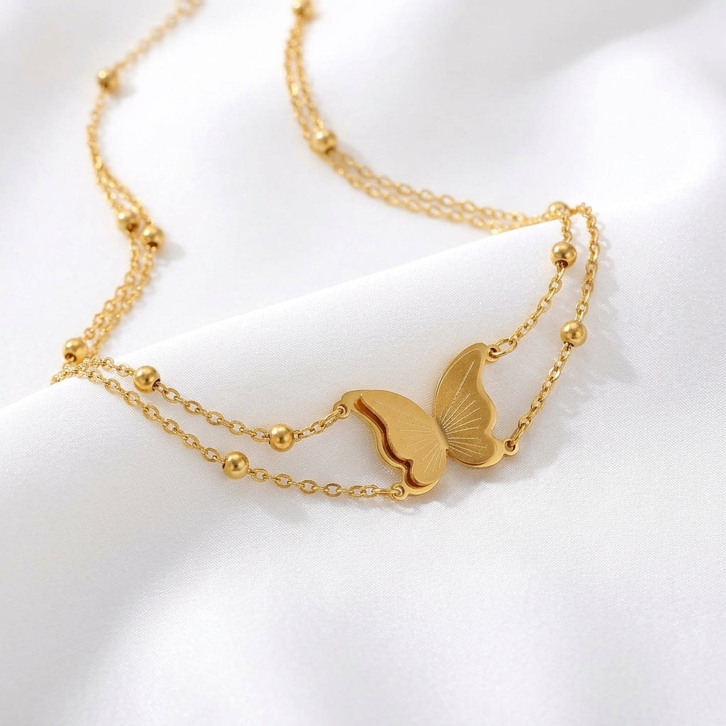 Bracelet Cheville Asymétrique Acier 304 Points Ronds | WristArt