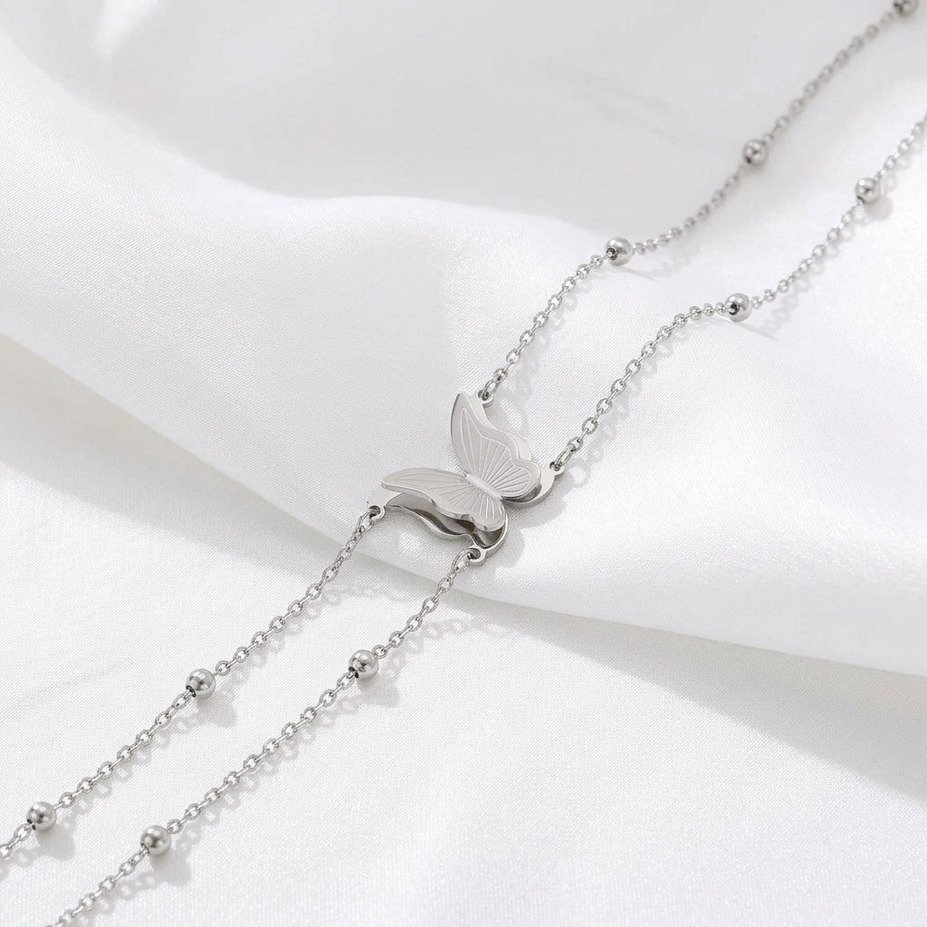 Bracelet Cheville Asymétrique Acier 304 Points Ronds | WristArt