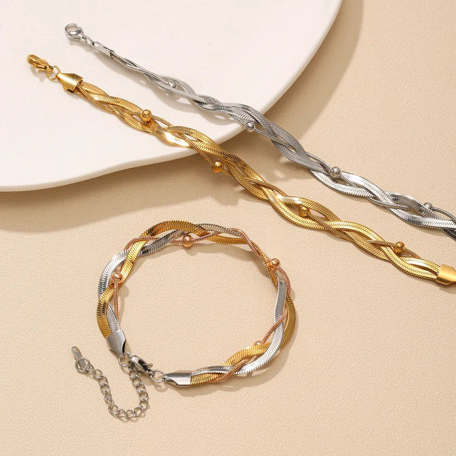 Bracelet Cheville Asymétrique Femme Acier 304 Plaqué 18K | WristArt