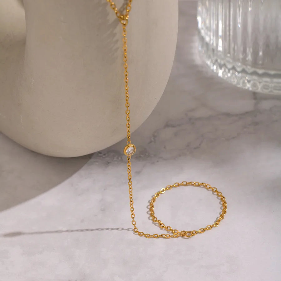 Bracelet Cheville Bague Connectée Zircon Or Rose | WristArt Standard