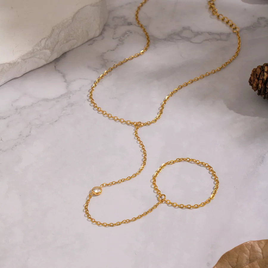 Bracelet Cheville Bague Connectée Zircon Or Rose | WristArt Standard