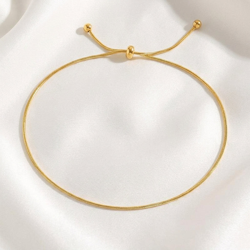 Bracelet Cheville Coquillage Asymétrique Acier Or 18K | WristArt Doré