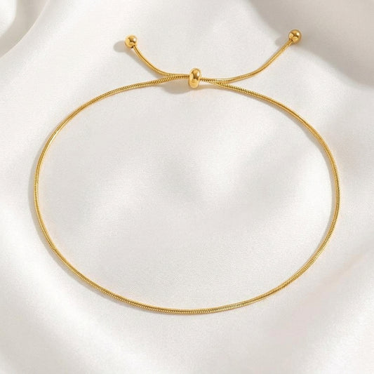 Bracelet Cheville Coquillage Asymétrique Acier Or 18K | WristArt Doré