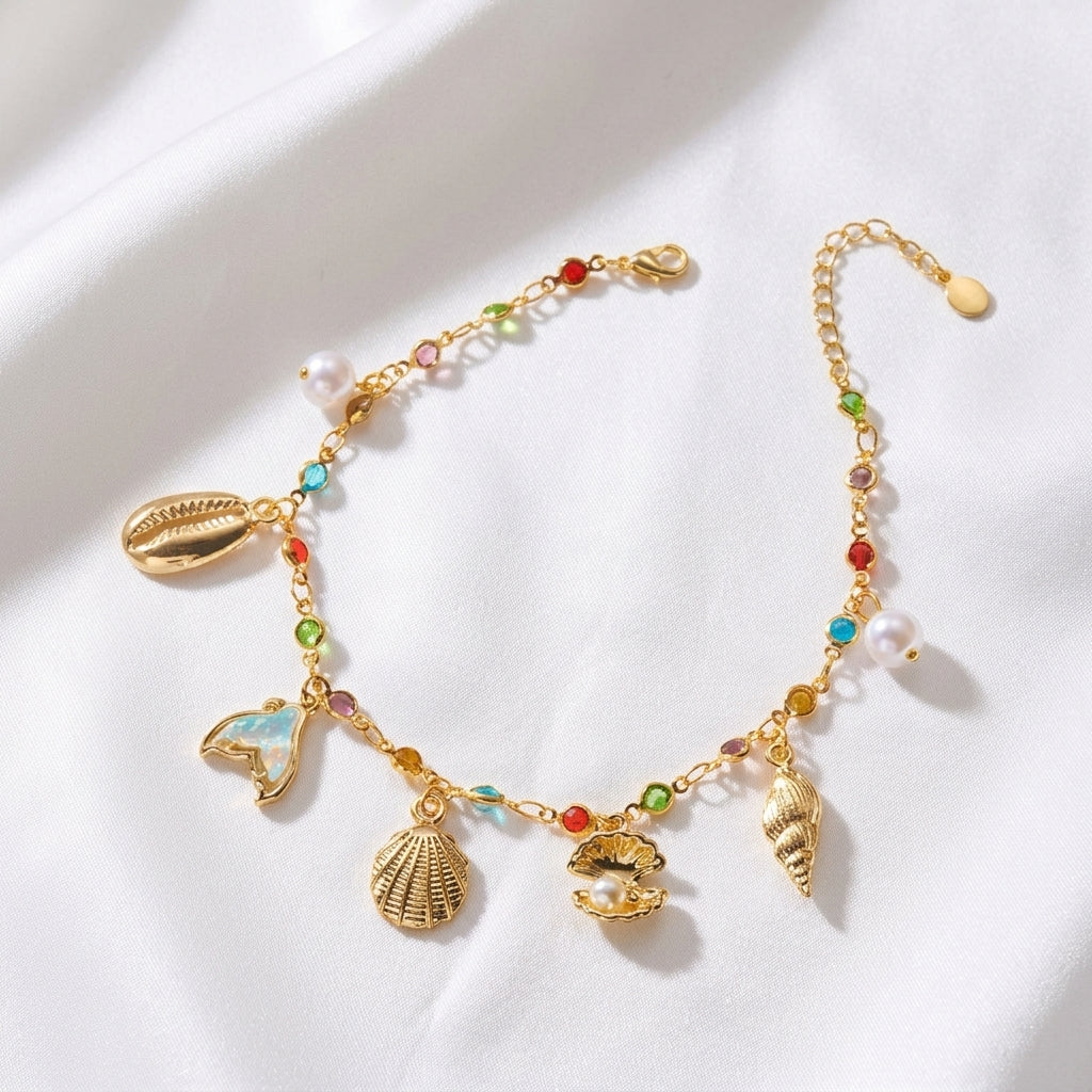 Bracelet Cheville Coquillage Fait Main Femme Tendance | WristArt
