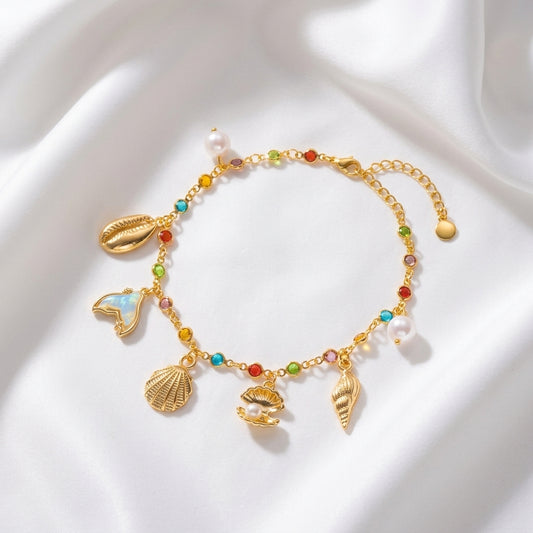 Bracelet Cheville Coquillage Fait Main Femme Tendance | WristArt