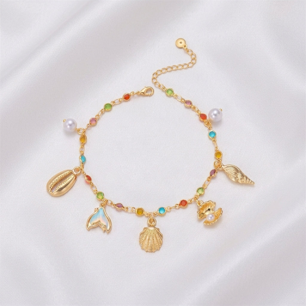 Bracelet Cheville Coquillage Fait Main Femme Tendance | WristArt