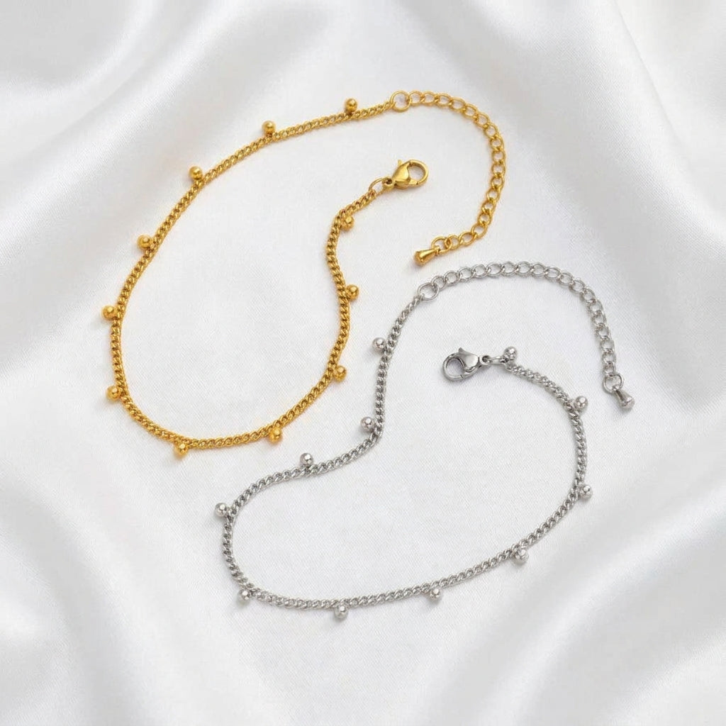 Bracelet Cheville Couleur Unie Acier 201 PVD 18K | WristArt