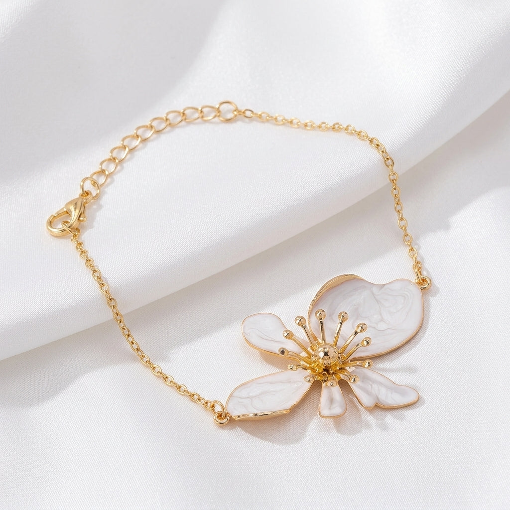 Bracelet Cheville Émail Floral Coloré Femme Tendance | WristArt