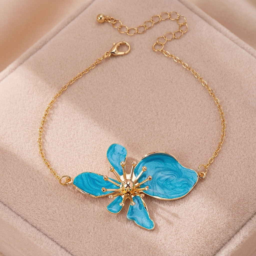 Bracelet Cheville Émail Floral Coloré | WristArt