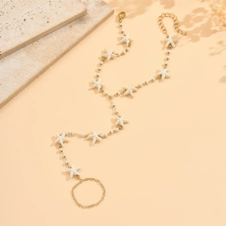 Bracelet Cheville Étoile de Mer Fait Main Doré KC Golden | WristArt Doré