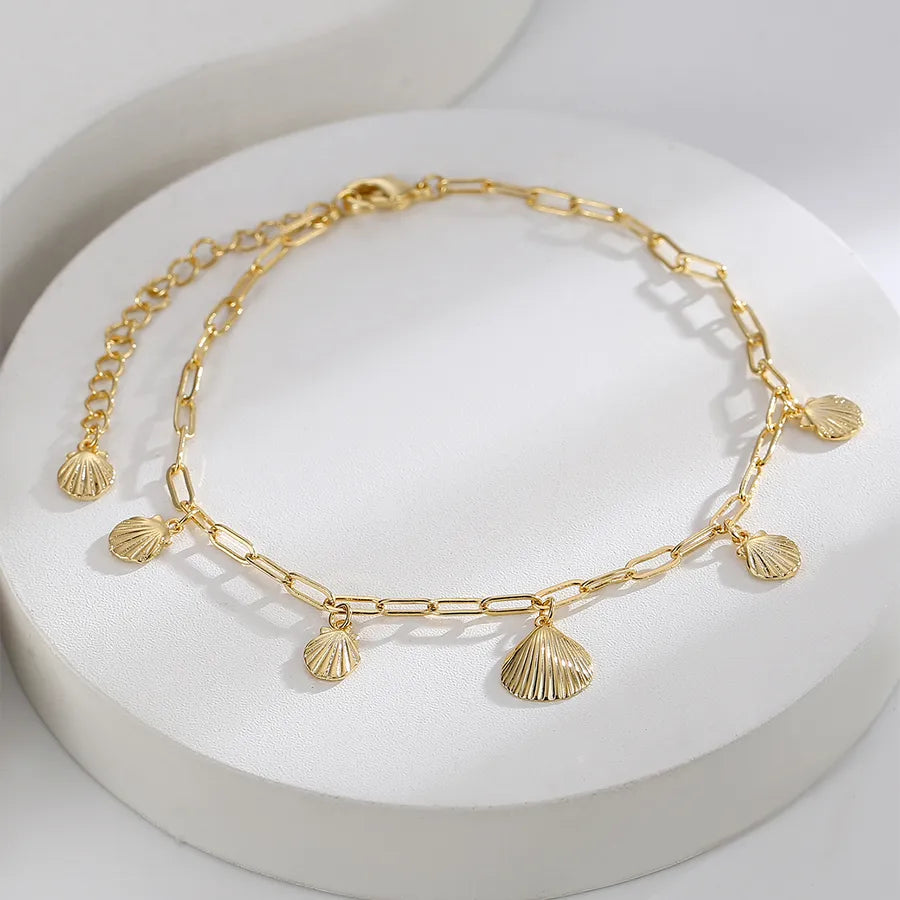 Bracelet Cheville Étoile de Mer Plage Fait Main 18K | WristArt Taille Unique / Doré