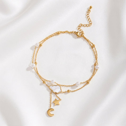 Bracelet Cheville Nuage Résine Acier 304 Waterproof | WristArt